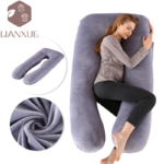 Crystal velvet U-shaped pregnancy pillow, lumbar support pillow, side sleeping pillow, nursing pillow, cross-border physical supplier, factory wholesale.