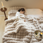 Tuscan-style faux rabbit fur blanket, bubble fleece blanket, double-sided thickened office nap blanket, sofa cover blanket - Image 2
