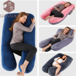 Crystal velvet U-shaped pregnancy pillow, lumbar support pillow, side sleeping pillow, nursing pillow, cross-border physical supplier, factory wholesale. - Image 2